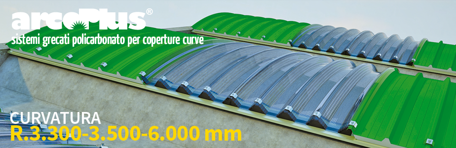 Sistemi modulari grecati in policarbonato per lucernari e coperture | arcoPlus Sistemi modulari grecati in policarbonato per lucernari e coperture | arcoPlus